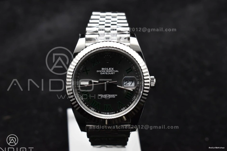 904L DateJust Gray SS Wimbledon On 126330 Vr Breathable Best Roman Dial Bracelet Edition ARF 589 Green Jubilee 1:1 41 0901